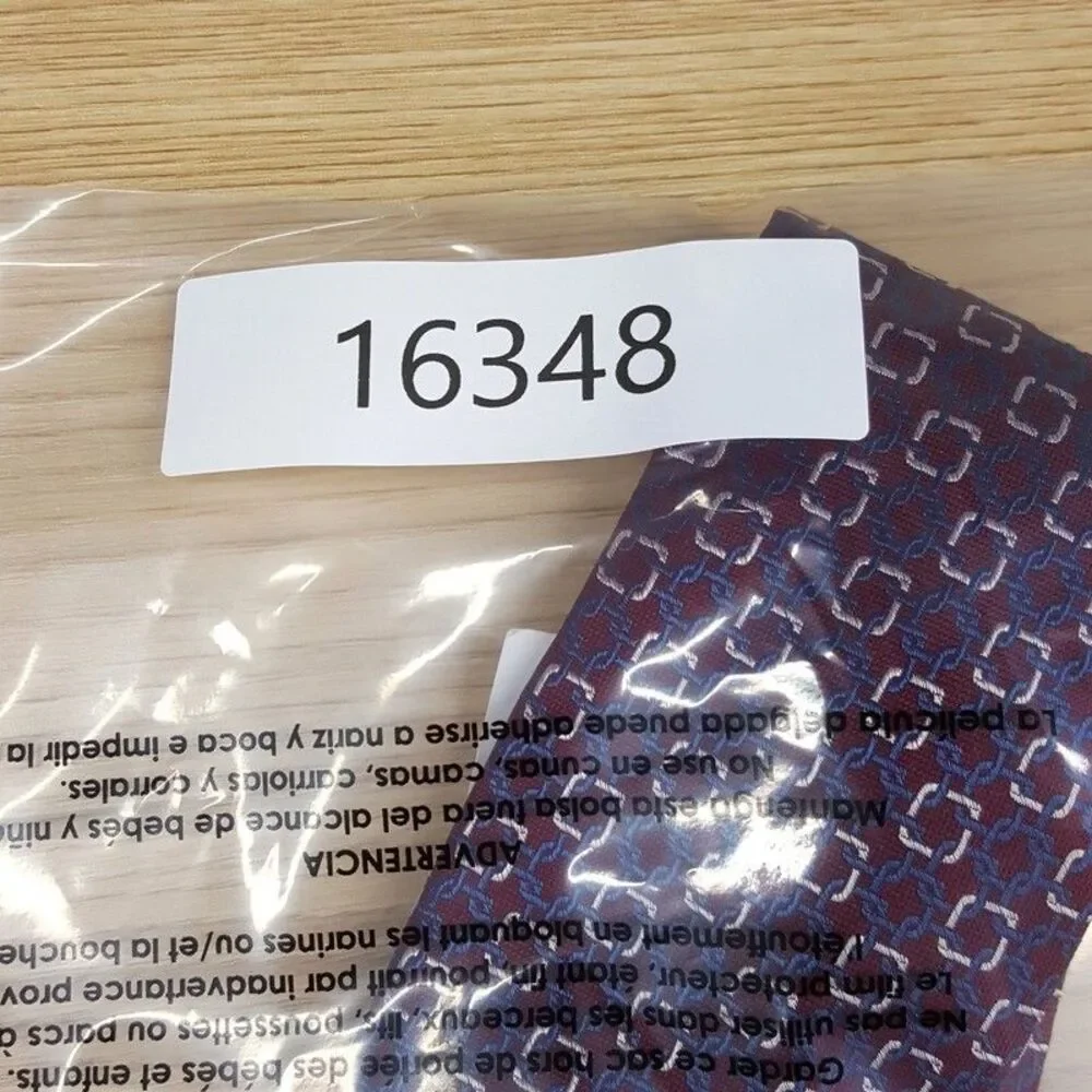 BLOOMINGDALES MENS STORE Neck Tie Burgundy Geometric Square Link 100% Silk